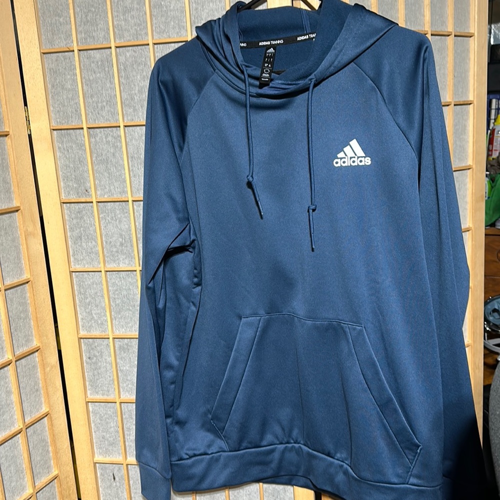 Adidas Training Hoodie Large Navy Blue